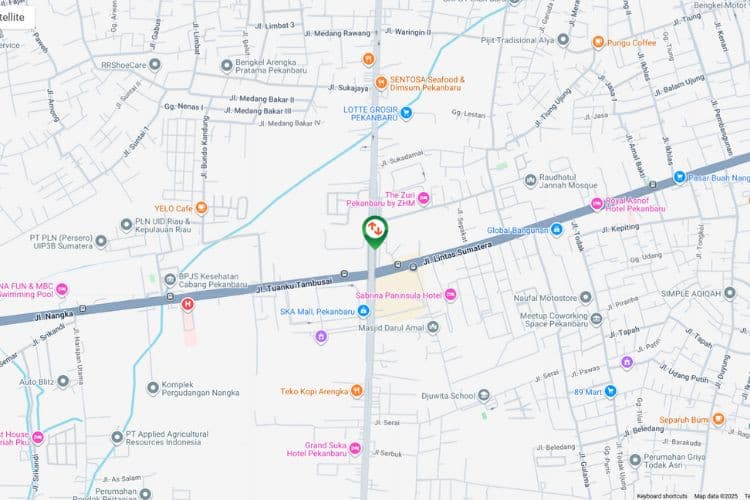 Map - Vertical Static Billboard at Jl Soekarno-Hatta, Pekanbaru, Riau  (Nearby Transmart)