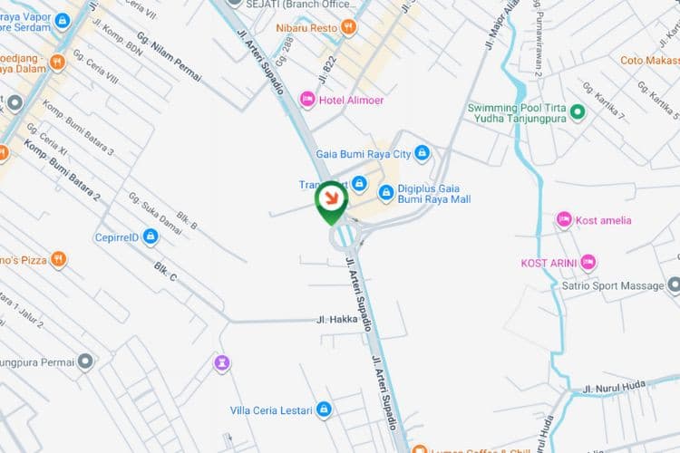 Map - Vertical Static Billboard at Jl Ahmad Yani Transmart 2, Pontianak, Kalimantan Barat  (Near Astra Motor Ahmad Yani)