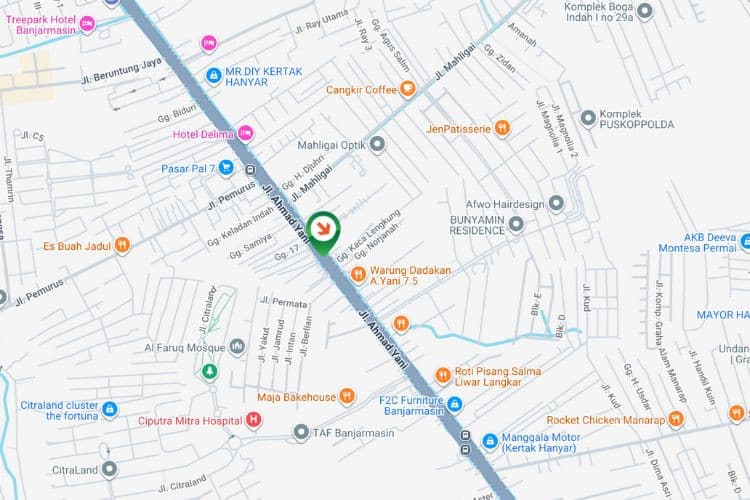 Map - Horizontal Bando Billboard at Jl. Ahmad Yani KM 7, Banjarmasin, Kalimantan Selatan  (in front of Astra Daihatsu Banjarmasin Side A)