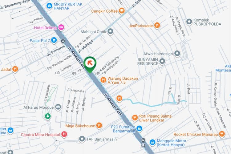 Map - Horizontal Static Billboard at Jl. Ahmad Yani KM 7, Banjarmasin, Kalimantan Selatan  (in front of Astra Daihatsu Banjarmasin Side B)