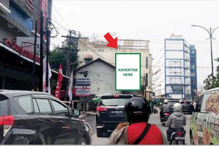 Vertical Static Billboard at Jl. Gunung Krakatau, Medan, Sumatera Utara  (Intersection Jl. Karantina) (Day View)