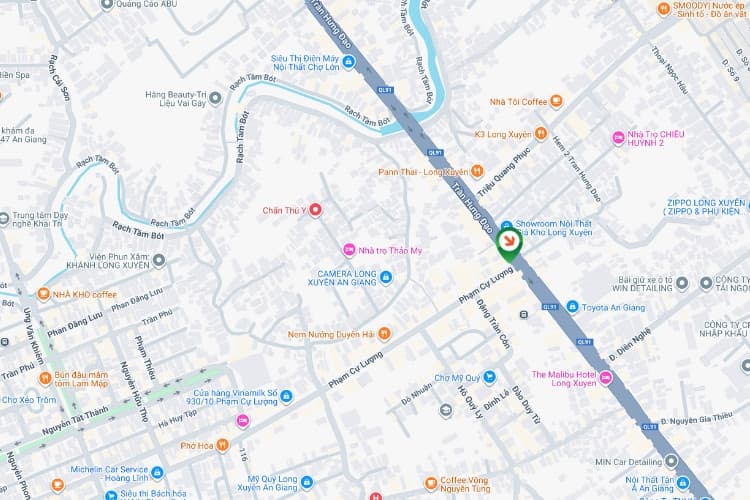 Map- Horizontal Wallscape Billboard at 390 Tran Hung Dao, Long Xuyen Ward, An Giang