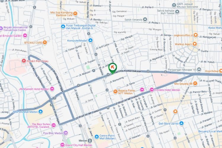 Map - Vertical Static Billboard at Jl. Perintis Kemerdekaan, Medan, Sumatera Utara  (Nearby Hotel Grand Mercure)