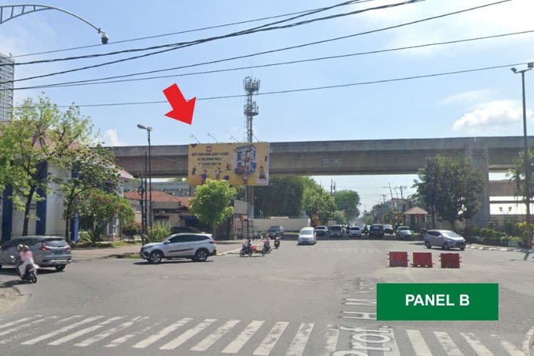 Horizontal Static Billboard at Jl. Prof. HM Yamin, Medan, Sumatera Utara  (Intersection Jl. P. Merak Jingga) (Day View) (Panel B)