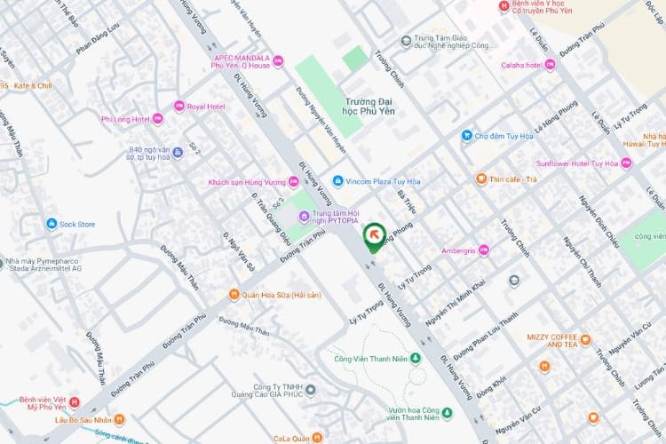 Map- Horizontal Wallscape Billboard at 392 Hung Vuong, Tuy Hoa Ward, Daklak (Hung Vuong Boulevard – Tran Phu Roundabout)