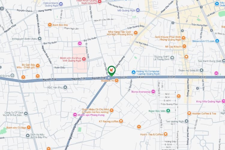 Map- Horizontal Wallscape Billboard at Nguyen Trai – Le Loi – Nguyen Cong Phuong Intersection,, Nghia Lo Ward, Quang Ngai