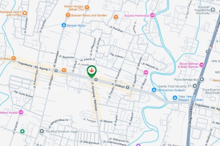 Map - Vertical Static Billboard at Jl. Godean, Sleman, Daerah Istimewa Yogyakarta  (In Bantulan traffic light intersection)
