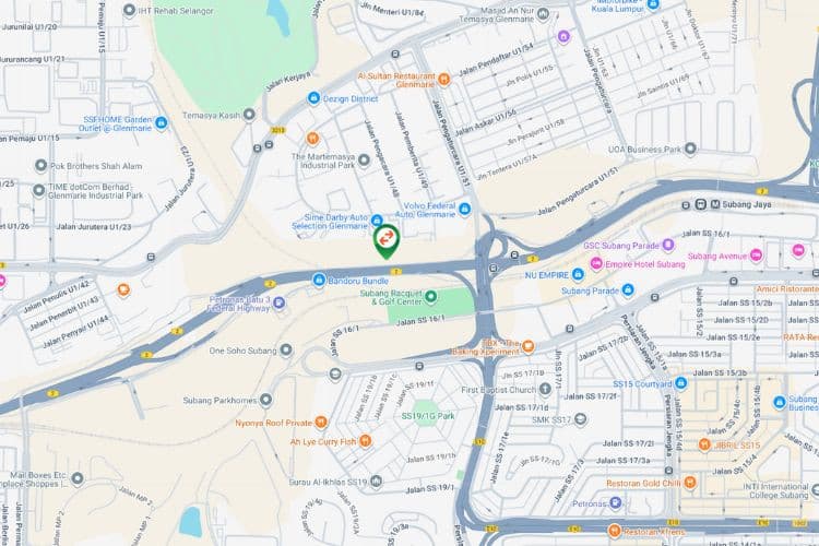 Map - Vertical Unipole Billboard at Federal Highway KM17.5-b, Shah Alam, Selangor (Subang Jaya Interchange)