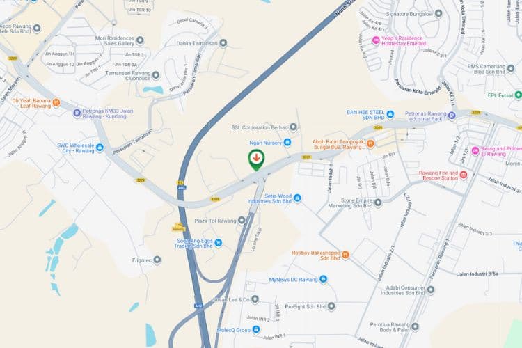 Map - Free Standing Billboard at Jalan Batu Arang, Rawang, Selangor (inbound)