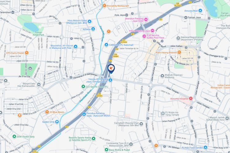 Map - Vertical Digital Screen Billboard at Federal Highway, Petaling Jaya, Selangor (B)
