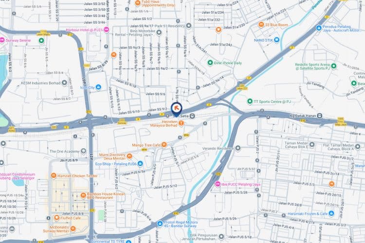 Map - Vertical Digital Screen Billboard at Federal Highway, Petaling Jaya, Selangor (near Guinness)