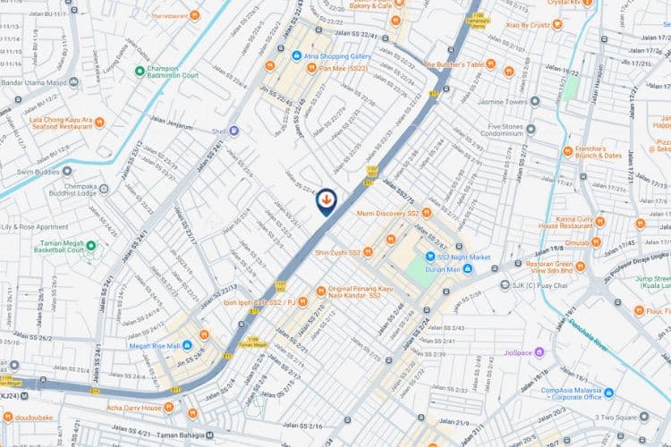 Map - Vertical Digital Screen Billboard at LDP Highway – SS 2 / Damansara Jaya, Petaling Jaya, Selangor (A)