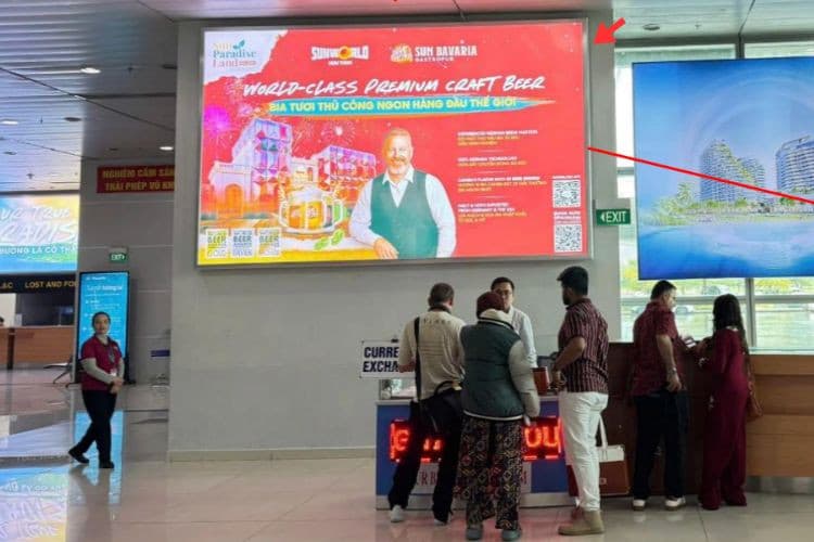 Day view - Horizontal Light Box Billboard at Phu Quoc International Airport, An Giang (Domestic Arrivals Area)