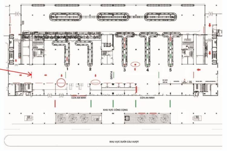 Map - Horizontal Hoarding pano Billboard at Da Nang International Airport, Hoa Cuong Ward, Da Nang City (Level 1, hanging ceiling sign in the domestic arrival restricted area, facing the right wing)