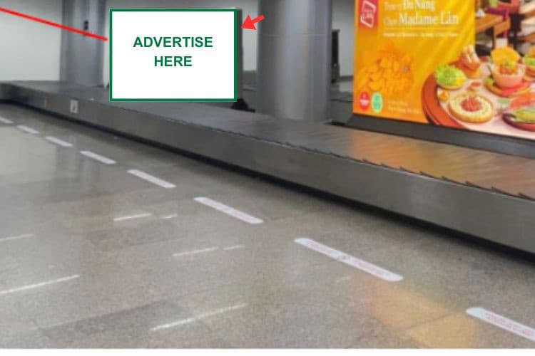 1 bảng hộp đèn tại tầng 1, băng chuyền số 03, Ga đến Quốc Nội, sân bay Quốc tế Đà Nẵng