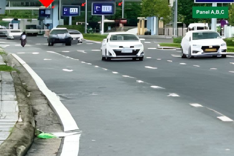 6 Bảng quảng cáo 2 mặt trên dải phân cách lối vào (ra) sân bay Quốc tế Đà Nẵng, thuộc đường Duy Tân