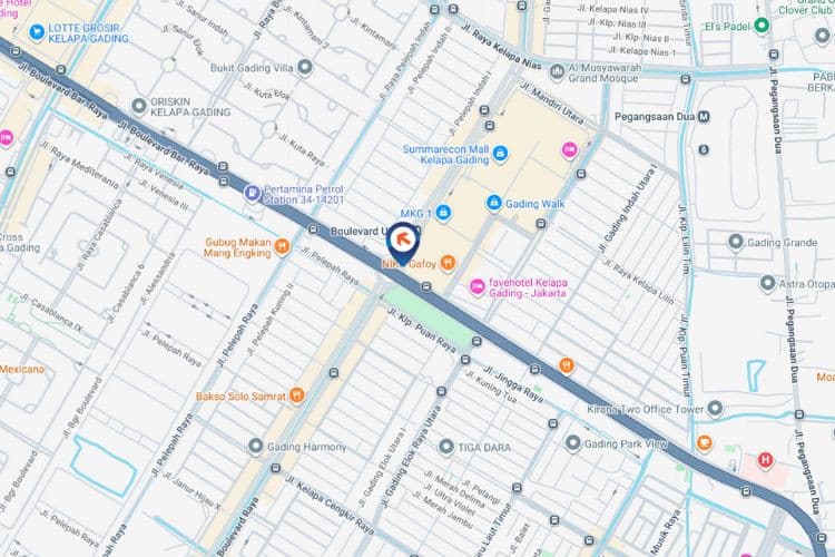 Map - Horizontal Videotron Billboard at Bund. Klp. Gading LaPiazza, Jakarta Utara, DKI Jakarta  (attached to La Piazza Mall)