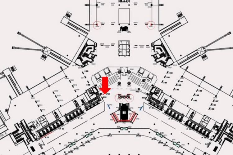 Map -  Horizontal Airport LED Screen Billboard at Noi Bai International Airport, Noi Bai Ward, Ha Noi City (IP53B, Level 2, in front of the security screening entrance, Domestic Departures Terminal)