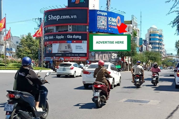 1 Panel Horizontal Wallscape Billboard at No 6 Thai Nguyen Street, Tay Nha Trang Ward, Khanh Hoa (Thai Nguyen Roundabout, Upper Billboard)