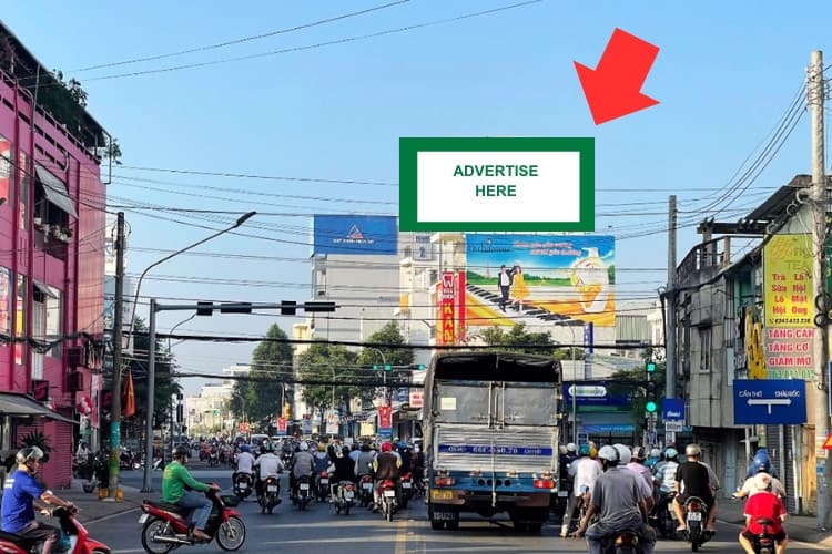 Day view-  Horizontal Wallscape Billboard at 290 Ly Thai To Street, Long Xuyen Ward, An Giang