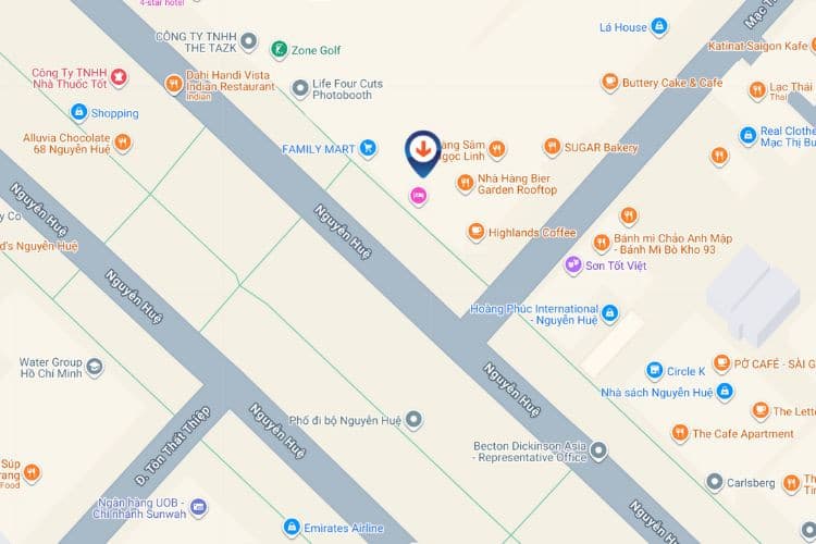 Map - Vertical LED Screen Billboard at 66 Nguyen Hue, Sai Gon Ward, Ho Chi Minh City