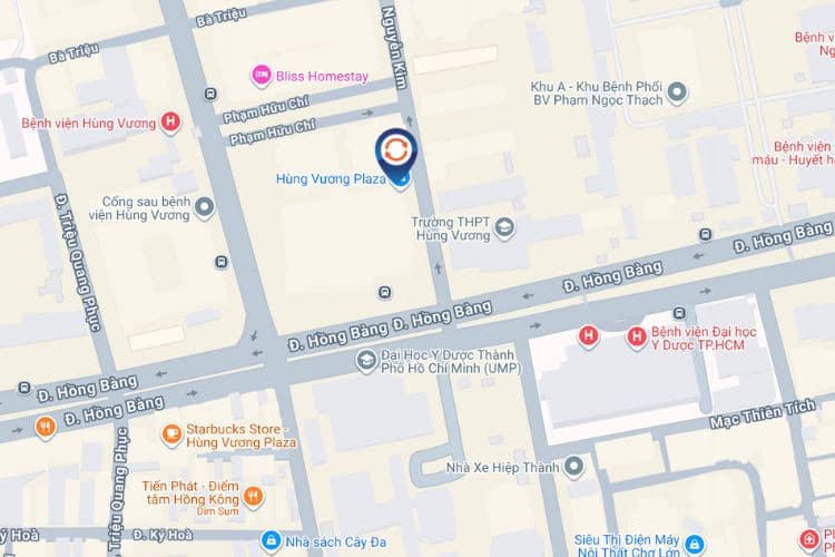 Map -  Horizontal LED Screen Billboard at 126 Hong Bang, Cho Lon Ward, Ho Chi Minh City (Hung Vuong Plaza)