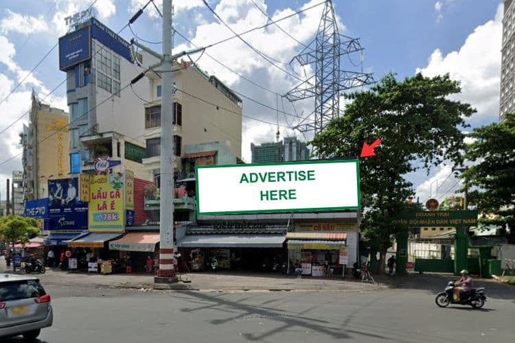 1 Panel Horizontal Wall-mounted Pano Billboard at 1A Pham Viet Chanh, Cau Ong Lanh Ward, Ho Chi Minh City