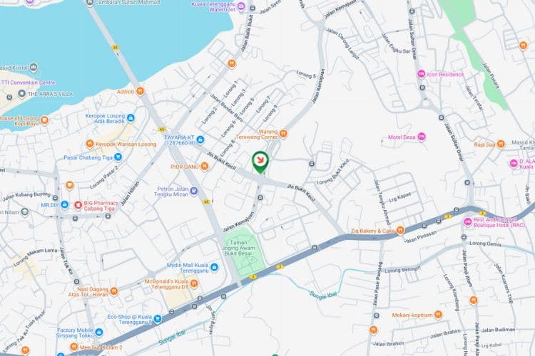 Map - Free Standing Billboard at Jalan Kemajuan / Jalan Bukit Kecil, Kuala Terengganu, Terengganu (near Gudang Simpanan Kuala Terengganu)