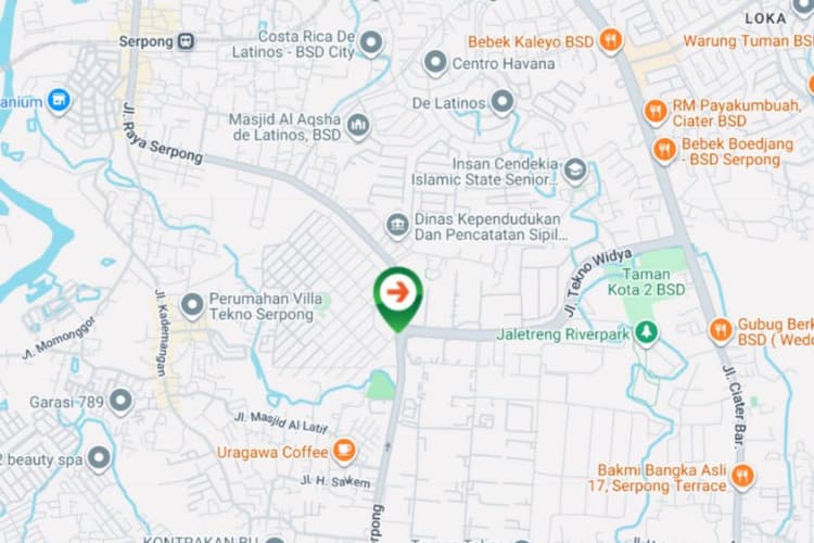 Map - Horizontal Static Billboard at Jl. Raya Serpong, Setu, Setu, Tangerang Selatan, Banten (Bundaran Batan Indah)