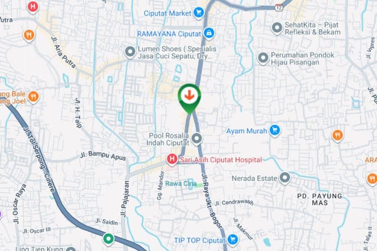 Map - Vertical Static Billboard at Jl. Otista Raya, Tangerang Selatan, Banten (in front of SPBU)