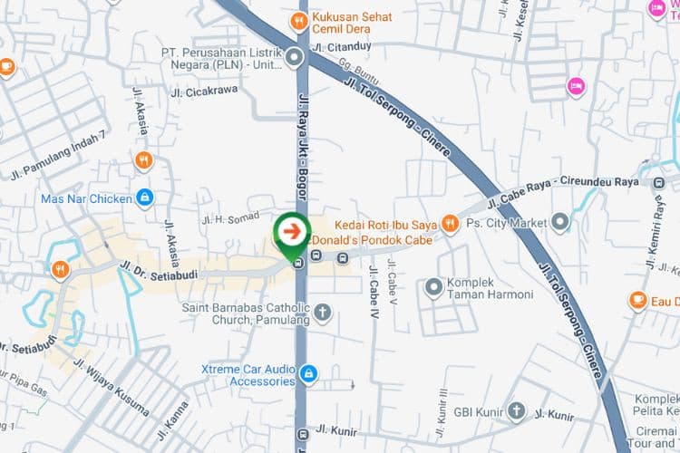 Map - Vertical Static Billboard at Jl. Dr. Setiabudi, Pamulang Tim, Pamulang, Tangerang Selatan, Banten (across McDonald's)