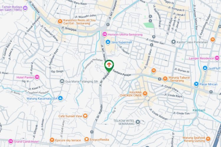 Map - Vertical Static Billboard at Jl Dr. Wahidin - Pertigaan Pasar Kambing, Semarang, Jawa Tengah  (to Cinepolis Java Mall)