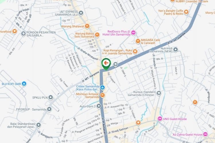Map - Vertical Static Billboard at Jl. H. Juanda Simp, Samarinda, Kalimantan Timur