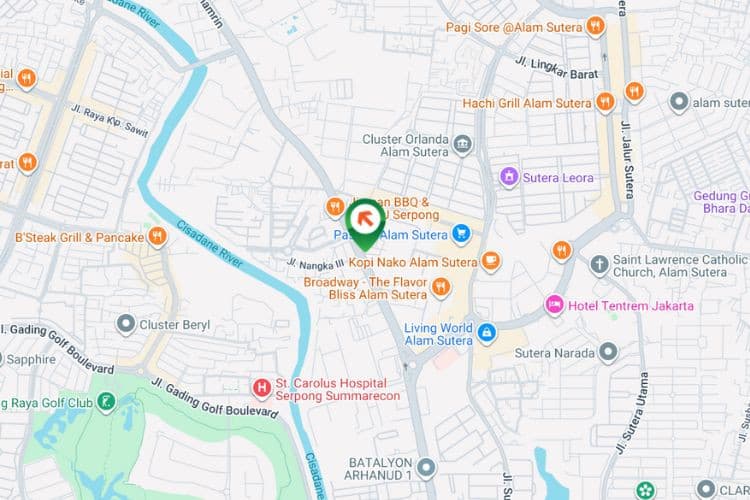 Map - Vertical Static Billboard at Jl. Raya Serpong, Pakulonan, Serpong Utara, Tangerang Selatan, Banten (in front of Alfamart)