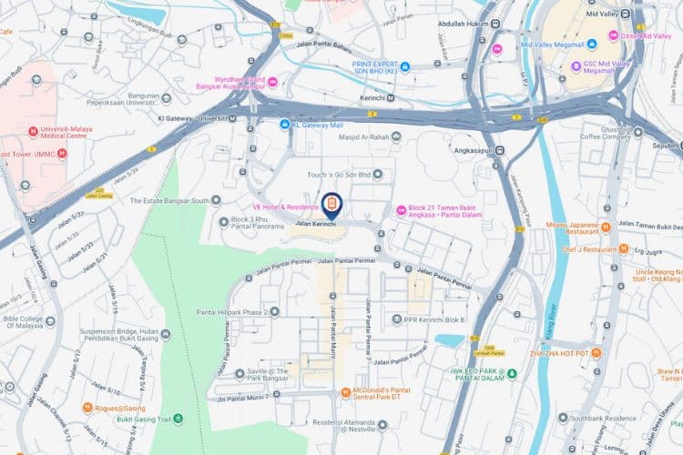 Map - 11 Panel Digital Street Bunting Billboard at Jalan Kerinchi, Kuala Lumpur (Bangsar South)