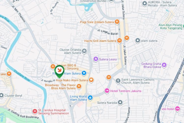 Map - Vertical Static Billboard at Jl. Raya Serpong, Pakulonan, Serpong Utara, Tangerang Selatan, Banten (in front of Alfamart)