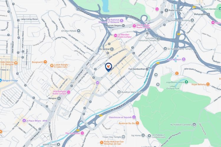 Map - orizontal Digital Overhead Bridge Billboard at Jalan Tun Sambathan, KL Sentral, Kuala Lumpur