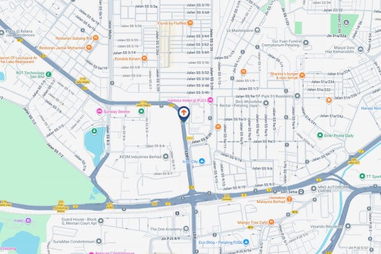 Map - Digital Overhead Bridge Billboard at LDP Highway KM15.7, Petaling Jaya, Selangor (towards Western Digital)