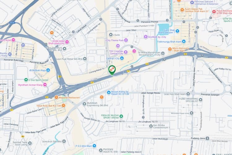 Map - Overhead Bridge Billboard at Federal Highway KM6.5, Klang, Selangor (near Central I-City)