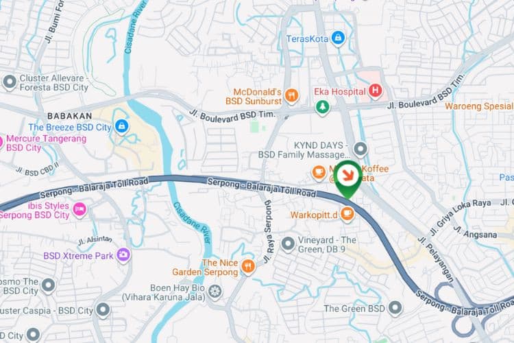 Map - Horizontal Static Billboard at Jl. Tol Jkt Serpong - Balaraja, Cilenggang, Serpong, Tangerang Selatan, Banten (Tugu Tol Serpong Balaraja)