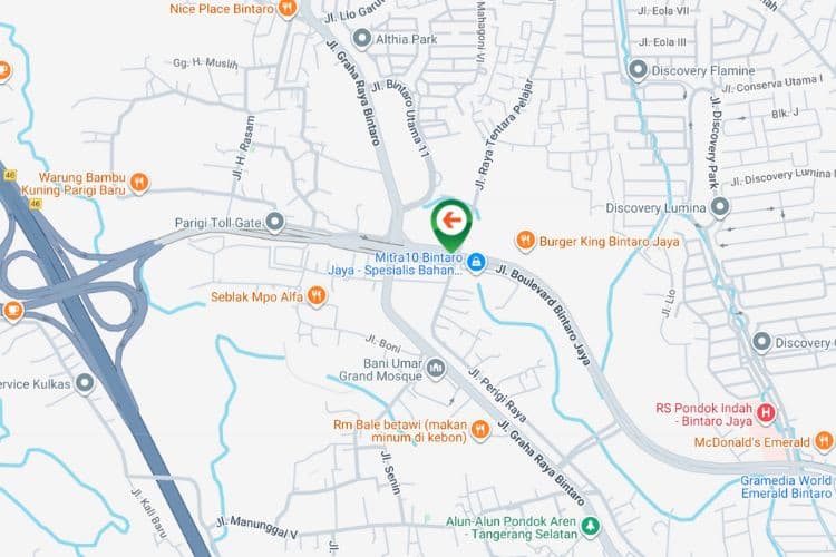 Map - Horizontal Static Billboard at Jl. Boulevard Bintaro Jaya, Parigi, Pondok Aren, Tangerang Selatan, Banten (nearby Burger King, side A)