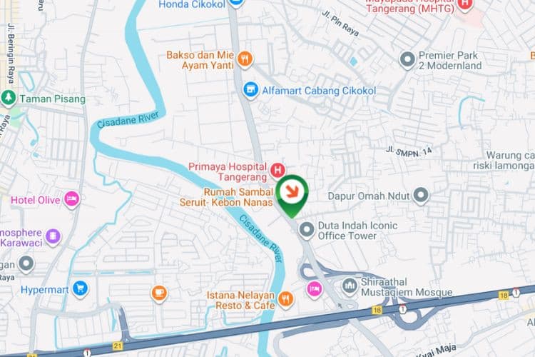 Map - Vertical Static Billboard at Jl. MH. Thamrin, Panunggangan Utara, Pinang, Tangerang, Banten (nearby SPBU)