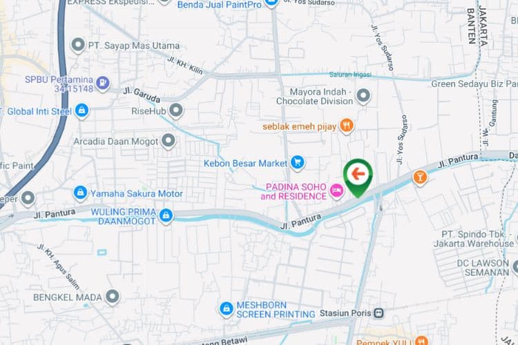 Map - Vertical Static Billboard at Jl. Daan Mogot, Kb. Besar, Batuceper, Tangerang, Banten (nearby DISHUB Daan Mogot)