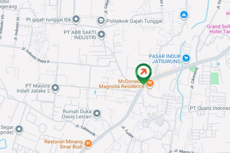 Map - Horizontal Static Billboard at Jl. Gatot Subroto, Jatake, Jatiuwung, Tangerang, Banten (nearby McDonald's)