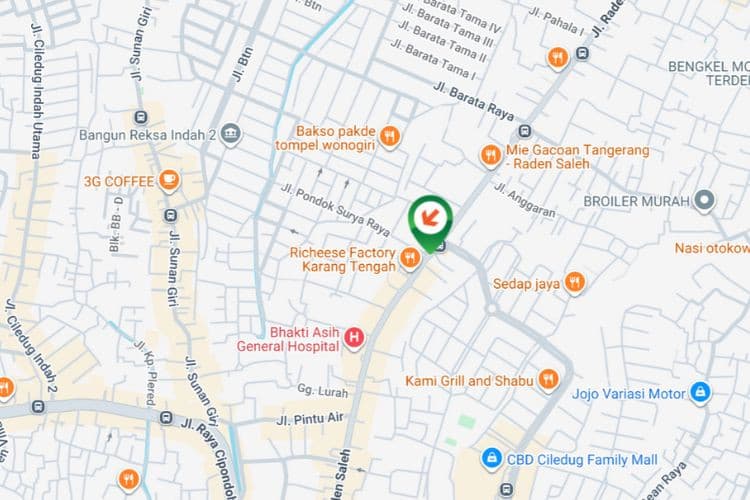 Map - Vertical Static Billboard at Jl. Raden Saleh, Karang Tengah, Karang Tengah, Tangerang, Banten (nearby MR. DIY, side A)