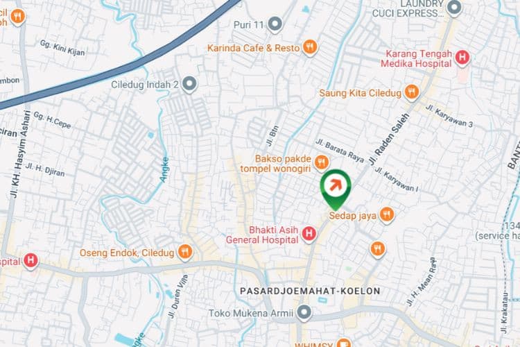 Map - Vertical Static Billboard at Jl. Raden Saleh, Karang Tengah, Karang Tengah, Tangerang, Banten (nearby MR. DIY, side B)