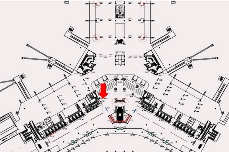 Map - Horizontal Airport LED Screen Billboard at Noi Bai International Airport, Noi Bai Ward, Ha Noi City (IP53A, Level 2, in front of the security screening entrance, Domestic Departures Terminal)