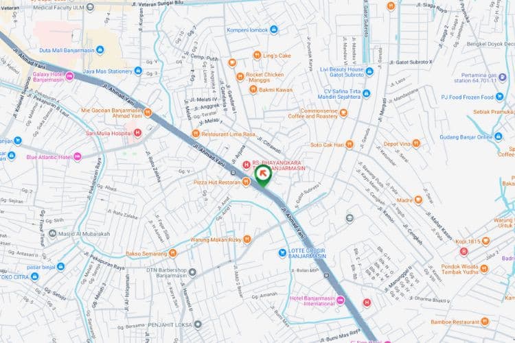 Map - Horizontal Static Billboard at Jl. Ahmad Yani KM 3.5, Banjarmasin, Kalimantan Selatan  (nearby Flyover Jl. Pandu)
