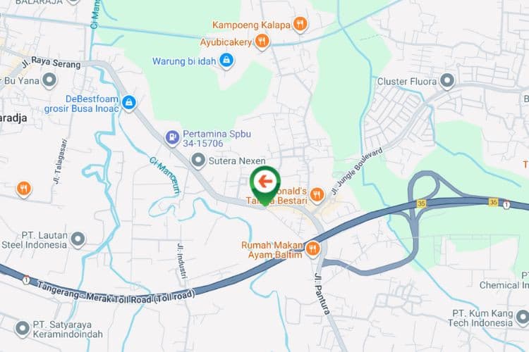 Map - Vertical Static Billboard at Jl Raya serang kp. Kawdaran, Cibadak, Kabupaten Tangerang, Banten (Simpang 4 Balaraja Timur)
