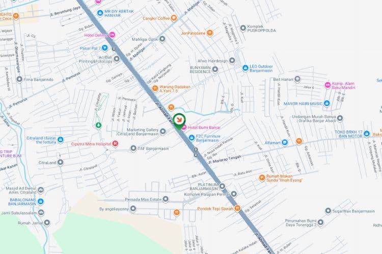 Map - Horizontal Static Billboard at Jl. Ahmad Yani KM. 7, Banjarmasin, Kalimantan Selatan  (nearby Citraland)